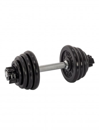 Гантель разборная чугунная FITMAN DAF-2023A 11.5 кг, гриф металлический, замок сегментированный зажим