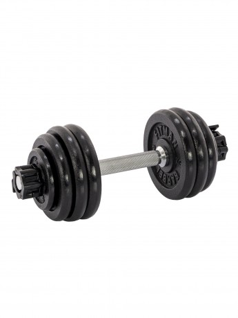 Гантель разборная чугунная FITMAN DAF-2023A 13.5 кг, гриф металлический, замок сегментированный зажим