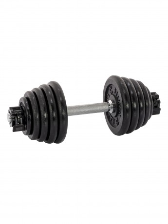 Гантель разборная чугунная FITMAN DAF-2023A 16.7 кг, гриф металлический, замок сегментированный зажим