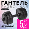 Гантель разборная FITMAN DAF-1020B 5.2 кг, диски пластик, гриф пластик эргономический