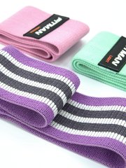 Комплект тканевых эспандеров для бедер FITMAN EF-2020, 3в1, Петли 75 см