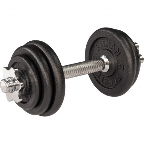 Гантель разборная чугунная FITMAN DAF-2021 7.6 кг, гриф металлический, замки гайка Вейдера