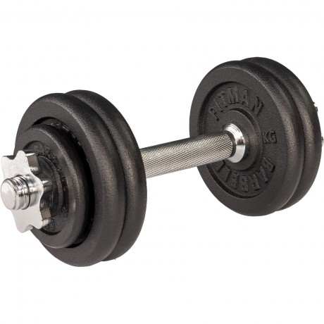 Гантель разборная чугунная FITMAN DAF-2021 8.6 кг, гриф металлический, замки гайка Вейдера