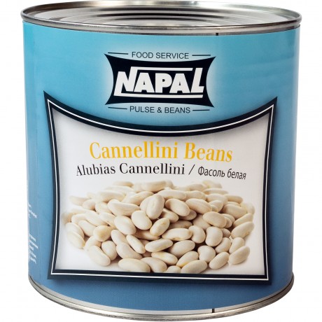 Фасоль NAPAL Каннеллини белая в собственном соку (Cannellini Beans), ж/б, 2.5 кг