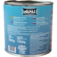 Фасоль NAPAL Кидни темно-красная в собственном соку (Red dark kidney beans), ж/б, 2.5 кг