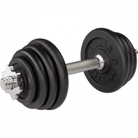 Гантель разборная чугунная FITMAN DAF-2021 11.8 кг, гриф металлический, замки гайка Вейдера