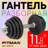 Гантель разборная чугунная FITMAN DAF-2021 11.8 кг, гриф металлический, замки гайка Вейдера