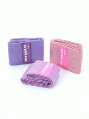Комплект тканевых эспандеров для бедер и ягодиц FITMAN EF-2021-SET3, 3в1, Петли 75*8 см