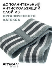 Тканевый эспандер для бедер FITMAN EF-2022-Gr, MEDIUM (7-14 кг), петля 76*8 см, серый