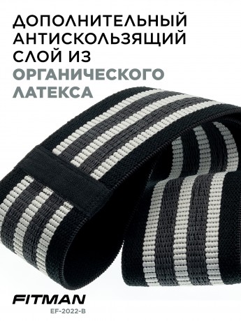 Тканевый эспандер для бедер FITMAN EF-2022-B, HEAVY (10-20 кг), петля 76*8 см, черный