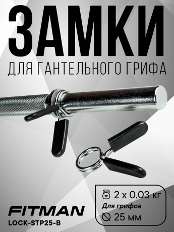 (Опция) (Пружинный) Комплект замков FITMAN LOCK-STP25-B, d26 мм, пружинный зажим (2 шт)