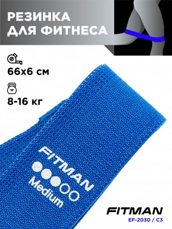 Тканевый эспандер для бёдер FITMAN EF-2030-C3, MUDIUM, петля 66*6 см