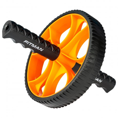 Ролик для пресса FITMAN ABF-1010-BOr (черный/оранжевый), обрезиненный