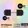 (Архив) Гантель разборная чугунная FITMAN DAF-2021 24.9 кг, гриф металлический, замки гайка Вейдера