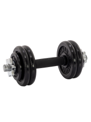 Гантель разборная чугунная FITMAN DAF-2022 8.6 кг, гриф металлический с обрезиненной рукояткой, замок гайка Вейдера