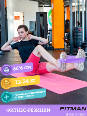 Тканевый эспандер FITMAN EF-2031-V, X-HEAVY, петля 66*6 см., фиолетовый