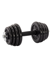 Гантель разборная чугунная FITMAN DAF-2022 15.8 кг, гриф металлический с обрезиненной рукояткой, замок гайка Вейдера