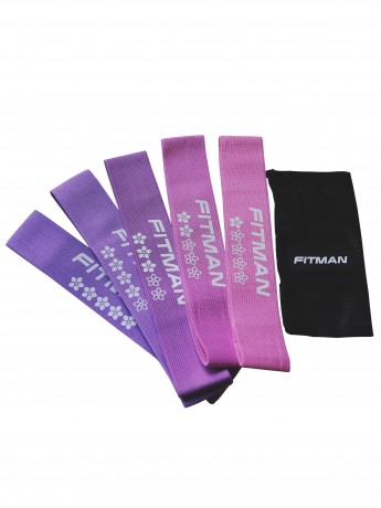 Комплект тканевых эспандеров FITMAN EF-2031-SET5, 5в1, Петли 66*6 см
