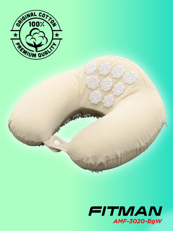 Воротник массажный с иглоаппликаторами FITMAN AMF-3020-BgW (бежевый/белый)