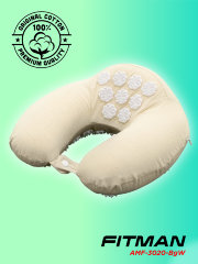 Воротник массажный с иглоаппликаторами FITMAN AMF-3020-BgW (бежевый/белый)