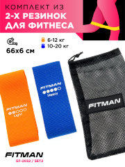 Комплект тканевых эспандеров бёдер FITMAN EF-2032, 2в1, петли 66*6 см