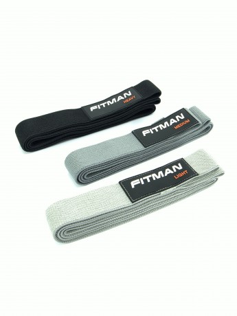 Комплект тканевых эспандеров FITMAN EF-2041-SET3, 7-32 кг, 3в1, Петли 208 см