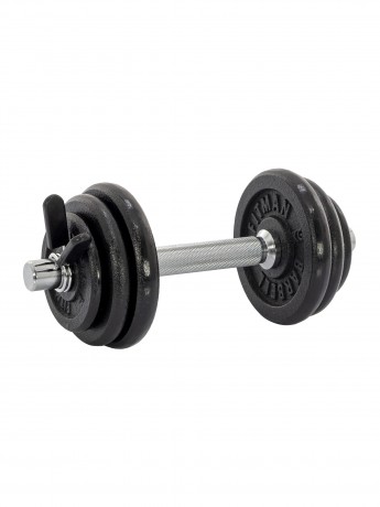 Гантель разборная чугунная FITMAN DAF-2023B 7.2 кг, гриф металлический, замок пружинный