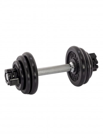 Гантель разборная чугунная FITMAN DAF-2023A 7.3 кг, гриф металлический, замок сегментированный зажим