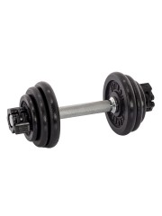 Гантель разборная чугунная FITMAN DAF-2023A 7.3 кг, гриф металлический, замок сегментированный зажим