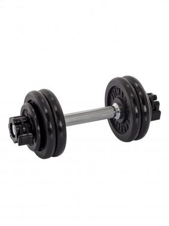 Гантель разборная чугунная FITMAN DAF-2023A 8.3 кг, гриф металлический, замок сегментированный зажим